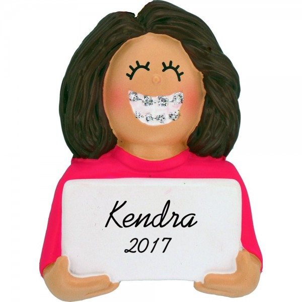 Braces Personalized Christmas Ornament Female