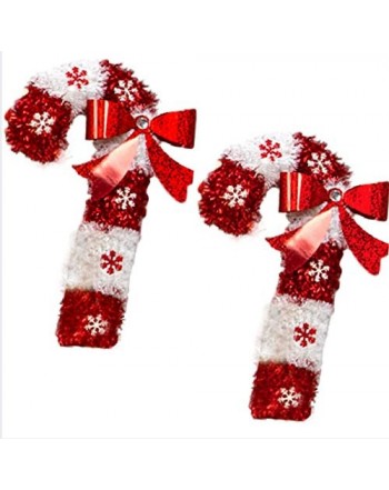 Candy Tinsel Decorations Hanging White