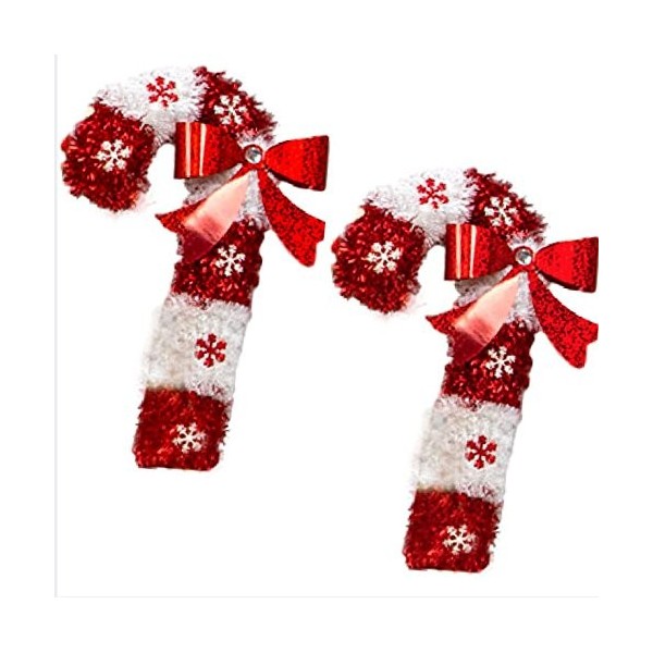 Candy Tinsel Decorations Hanging White