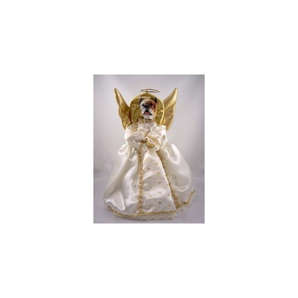 Bulldog White Angel Tree Topper