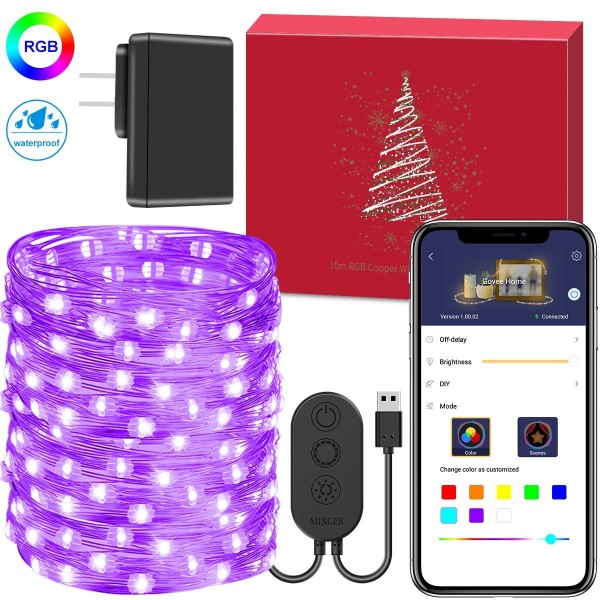 Fairy Lights with App - App controlled Led String Lights Plug In - 32.8 ...