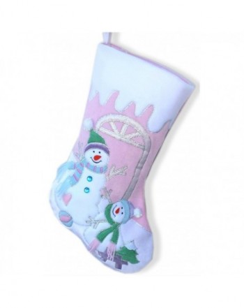 Large Snowman Velvet Stockings Girls