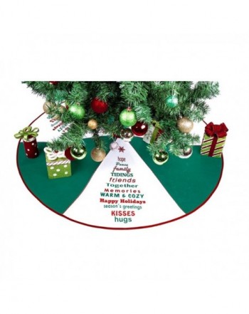 Green White Tree Skirt Greetings