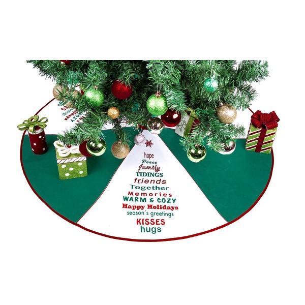 Green White Tree Skirt Greetings