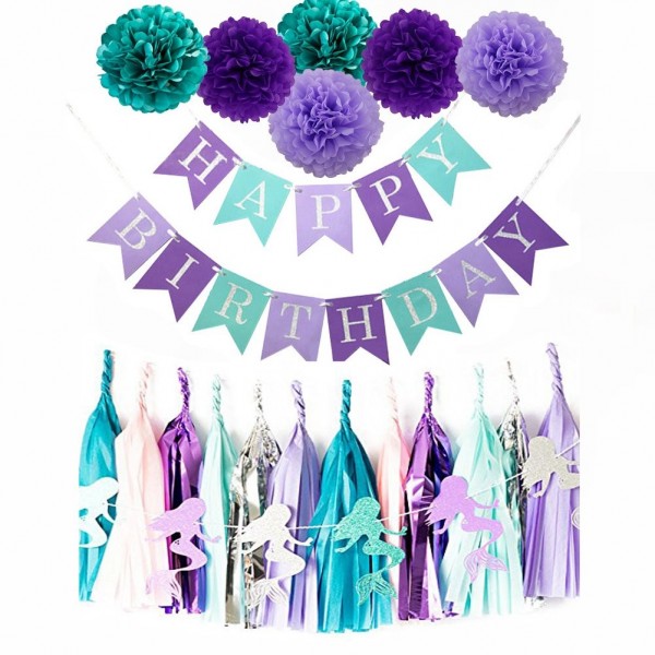 Mermaid Decorations Lavender Birthday Supplies
