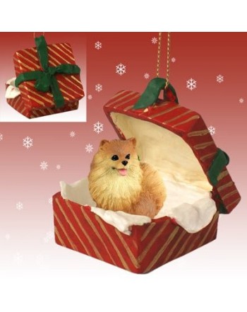 Pomeranian Red Gift Christmas Ornament