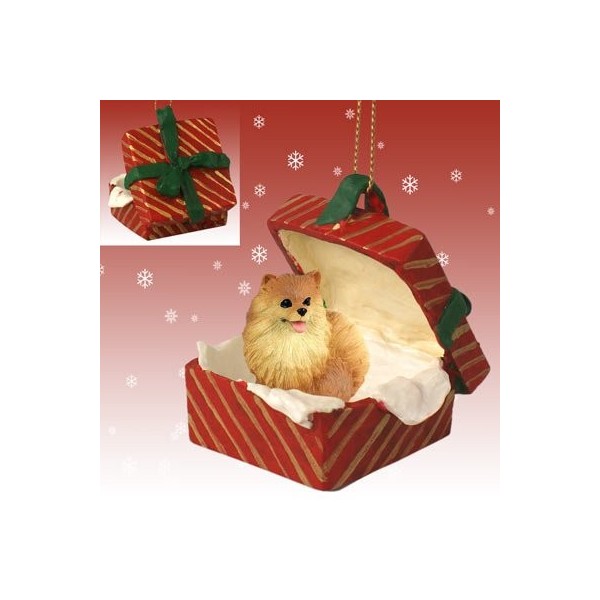 Pomeranian Red Gift Christmas Ornament
