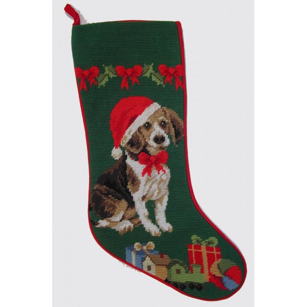 Elegant Decor Needlepoint Christmas Stocking