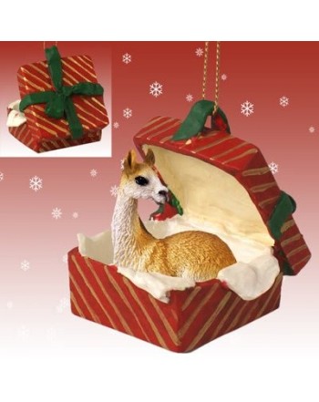 Llama Red Gift Christmas Ornament