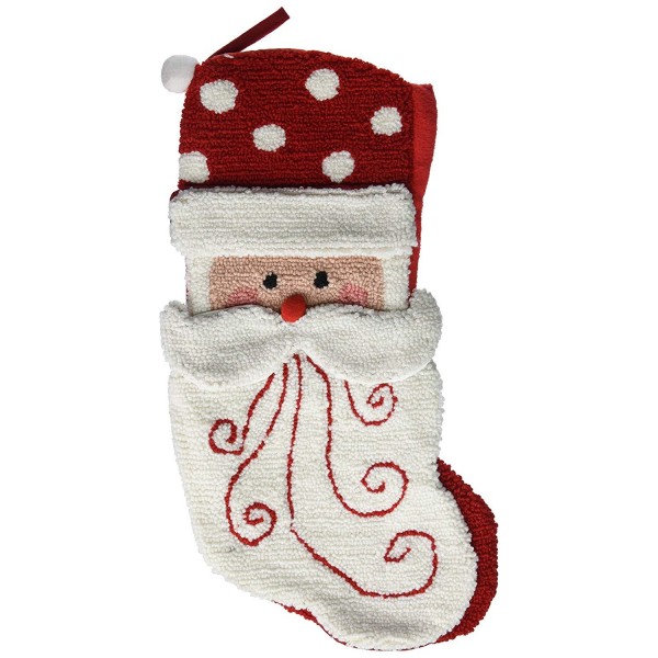 Glitzhome 3D Santa Rug Hook Stocking