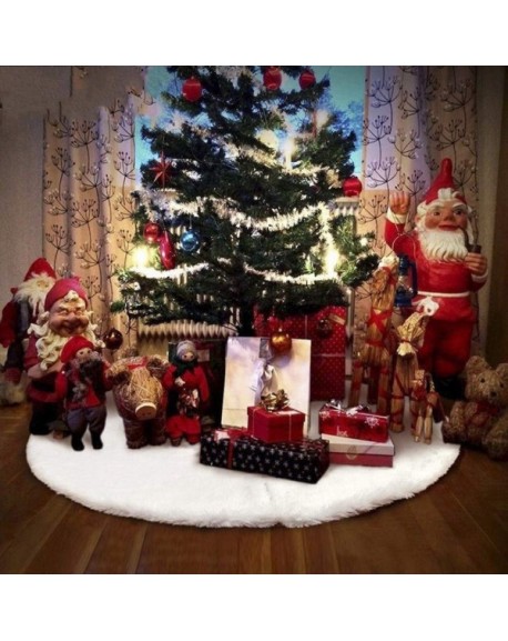 christmas tree skirt plush white
