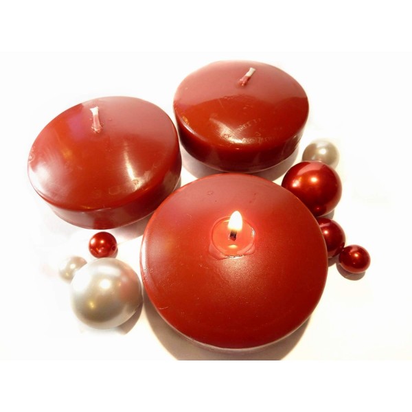 Red Floating Candles Vase Decorations