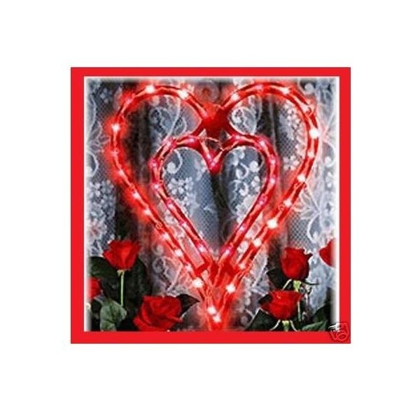 LIGHTED DOUBLE HEART WINDOW DECOR