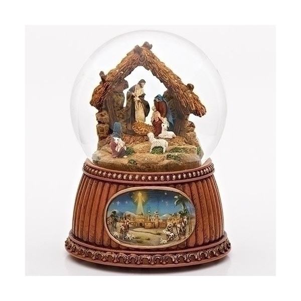 Christmas Nativity 100MM Musical Glitterdome