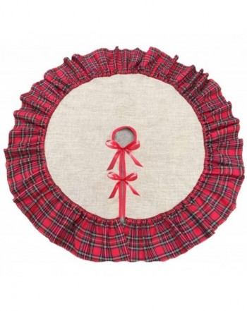 Christmas Skirt Burlap Buffalo Rustic