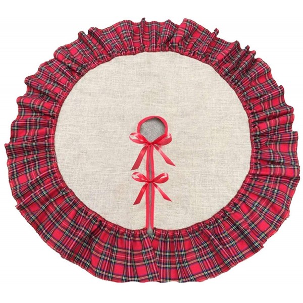 Christmas Skirt Burlap Buffalo Rustic