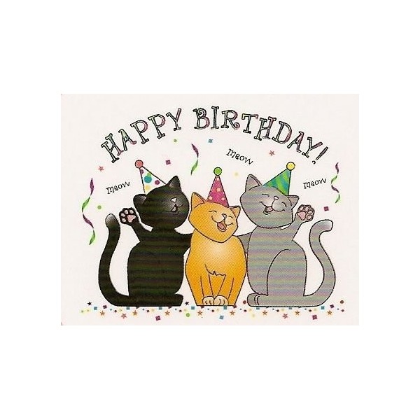 Happy Birthday Cats Edible Topper