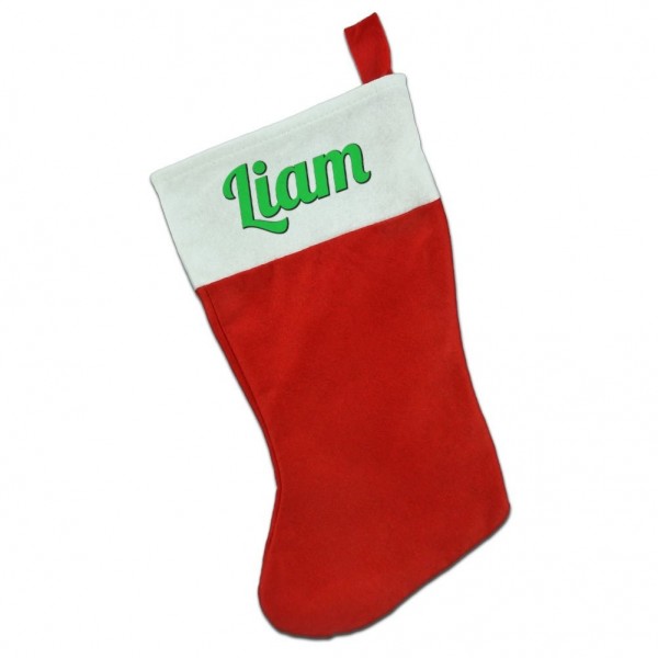 Christmas Holiday White Felt Stocking