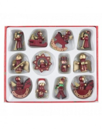 eBuyGB Traditional Wooden Christmas Decorations