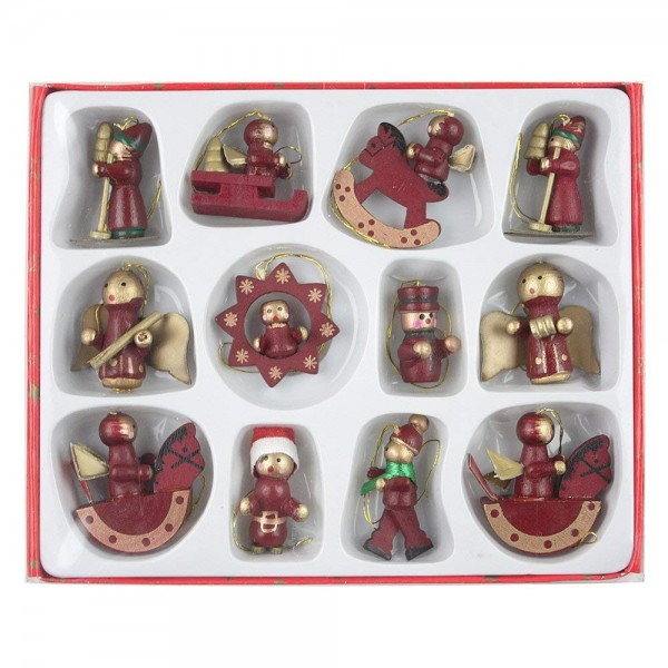 eBuyGB Traditional Wooden Christmas Decorations