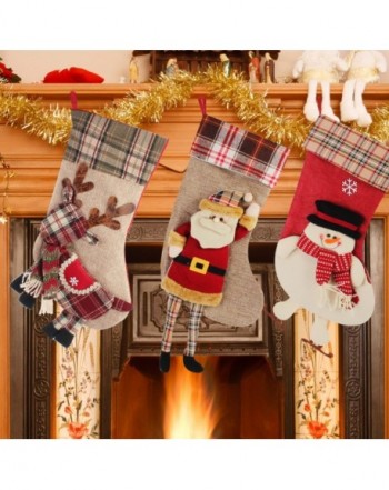 Jusdreen Christmas Stockings Fireplace Applique