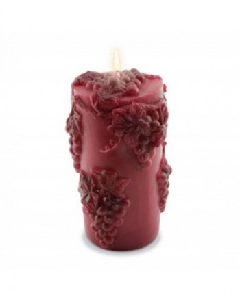 Red Sculpted Vineyard Candle Pillar