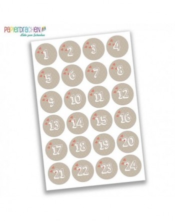 Papierdrachen Advent Calendar Number Stickers