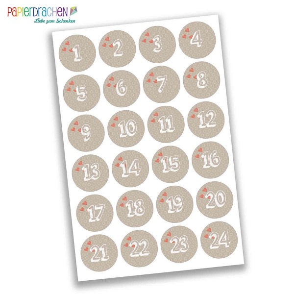 Papierdrachen Advent Calendar Number Stickers