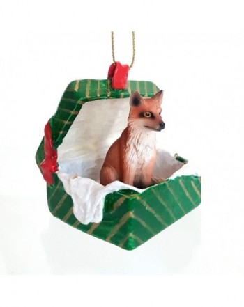 Fox Gift Box Christmas Ornament