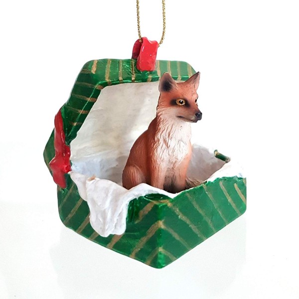 Fox Gift Box Christmas Ornament