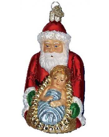 World Christmas Jesus Santa Ornament