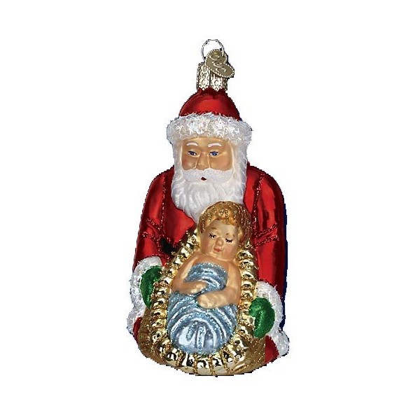 World Christmas Jesus Santa Ornament