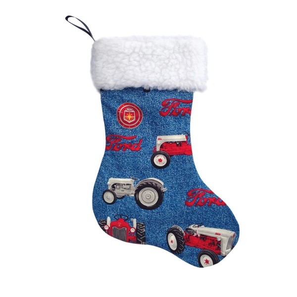 Ford Tractor Christmas Stocking blue