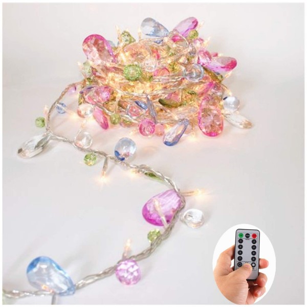 DealBeta Lights Bohemia Jewels Colorful Lights Battery Remote Timer