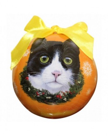 Black White Cat Christmas Ornament