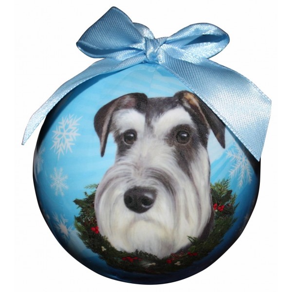 Schnauzer Christmas Ornament Shatter Personalize
