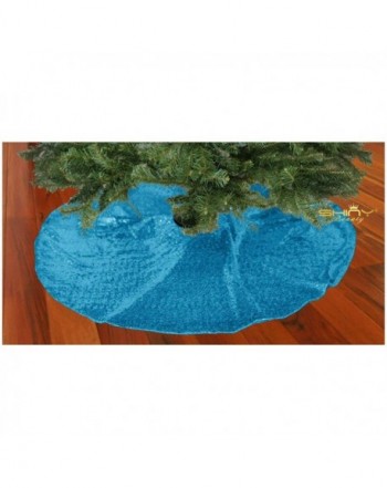 Tree Skirt Sequin Turquoise Thanksgiving