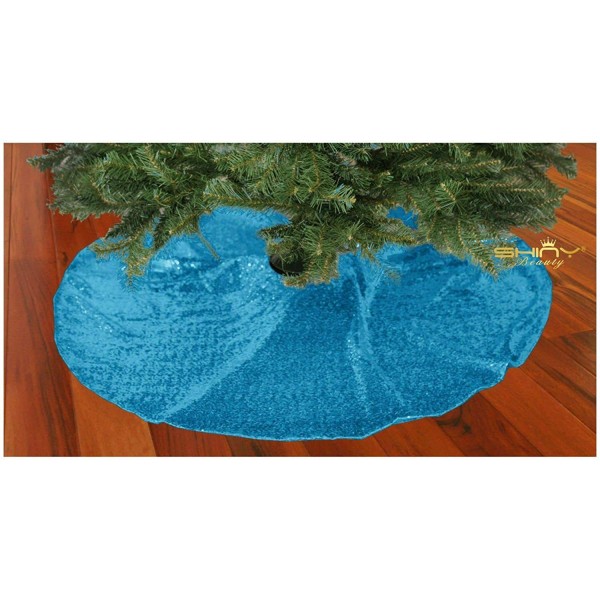 Tree Skirt Sequin Turquoise Thanksgiving