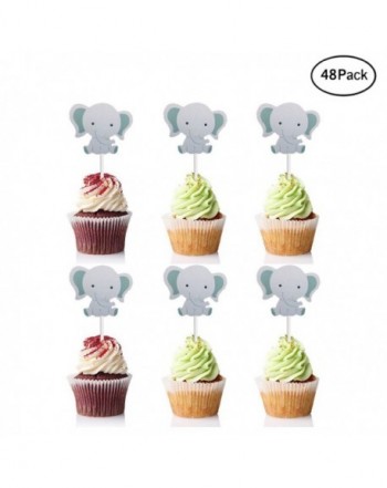 Finduat Elephant Cupcake Toppers Birthday