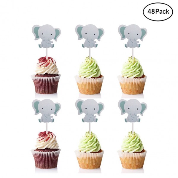 Finduat Elephant Cupcake Toppers Birthday Finduat Elephant Cupcake Toppers Birthday