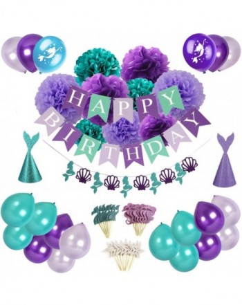 Sorive Mermaid Supplies Decorations Birthday