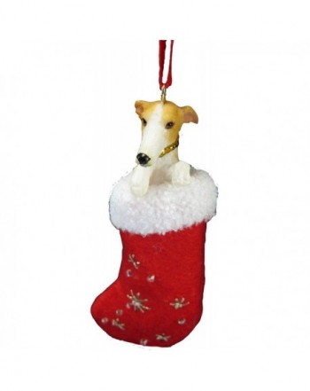 Greyhound Christmas Stocking Ornament Stitched