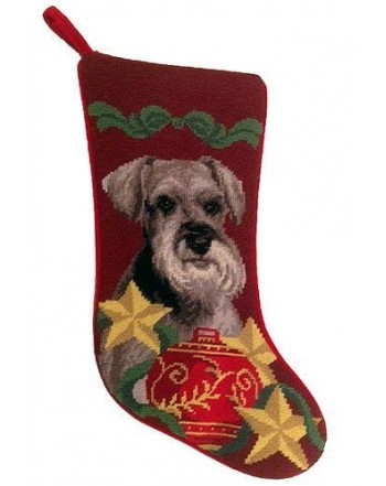 Elegant D cor Schnauzer Christmas Stocking