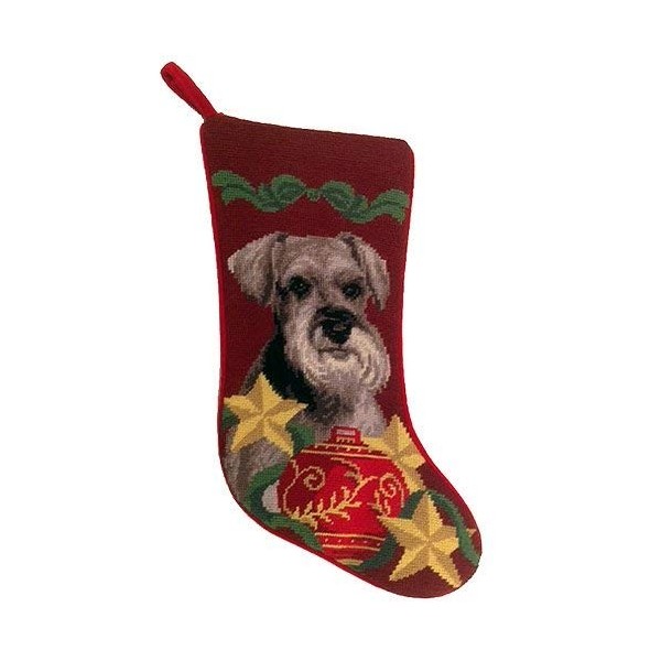 Elegant D cor Schnauzer Christmas Stocking