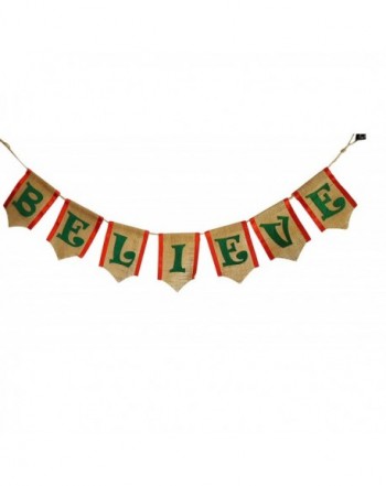 Christmas Accents Gold dipped BELIEVE Garland