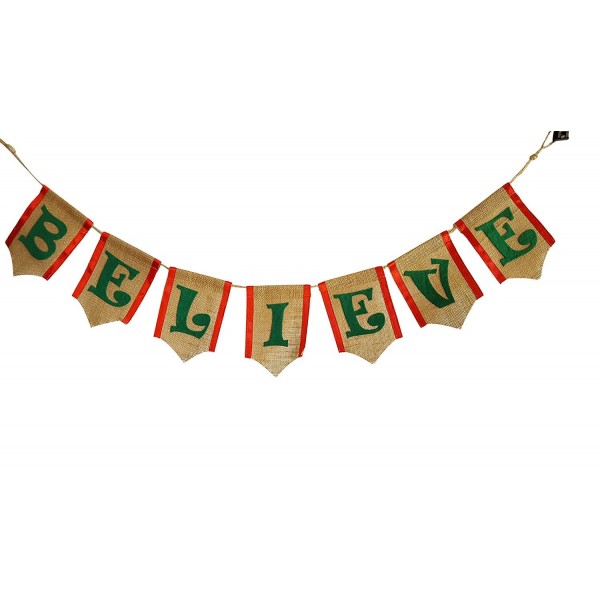 Christmas Accents Gold dipped BELIEVE Garland