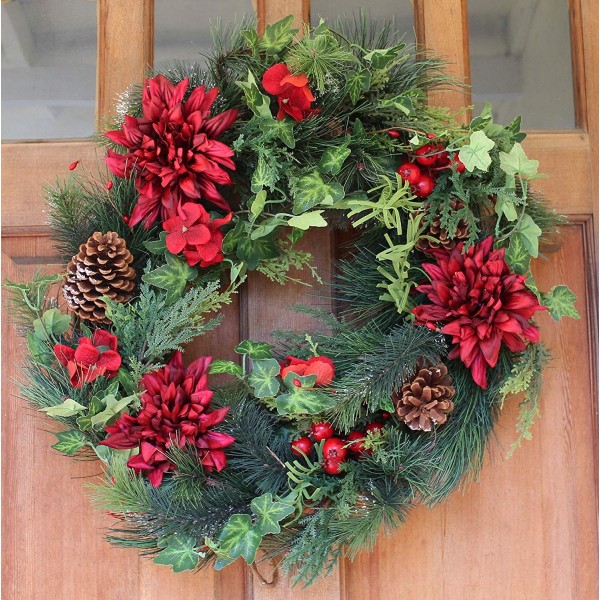 Jasper Winter Wreath - 22 Inches - Stunning Full Winter Wreath Design ...