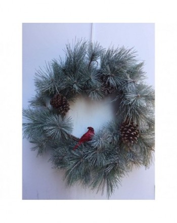 Cardinal Winter Flocked Door Wreath