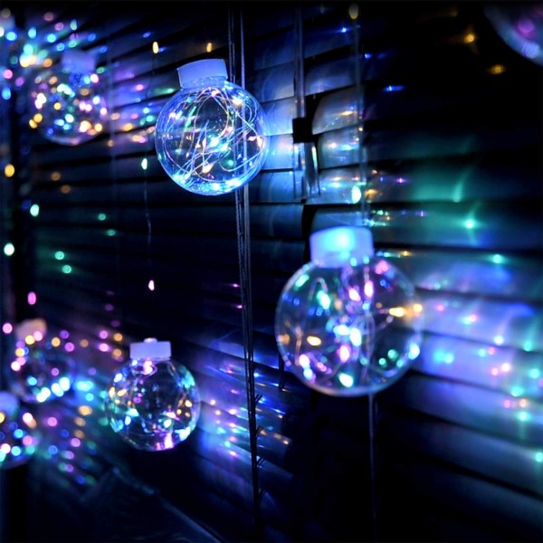 200 led Indoor Decorations Curtain String Lights with 8cm Wishing Ball ...
