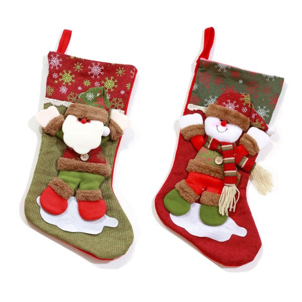 Christmas Stockings Christmas Decor Santa Claus Snowman 18 Inch Length ...